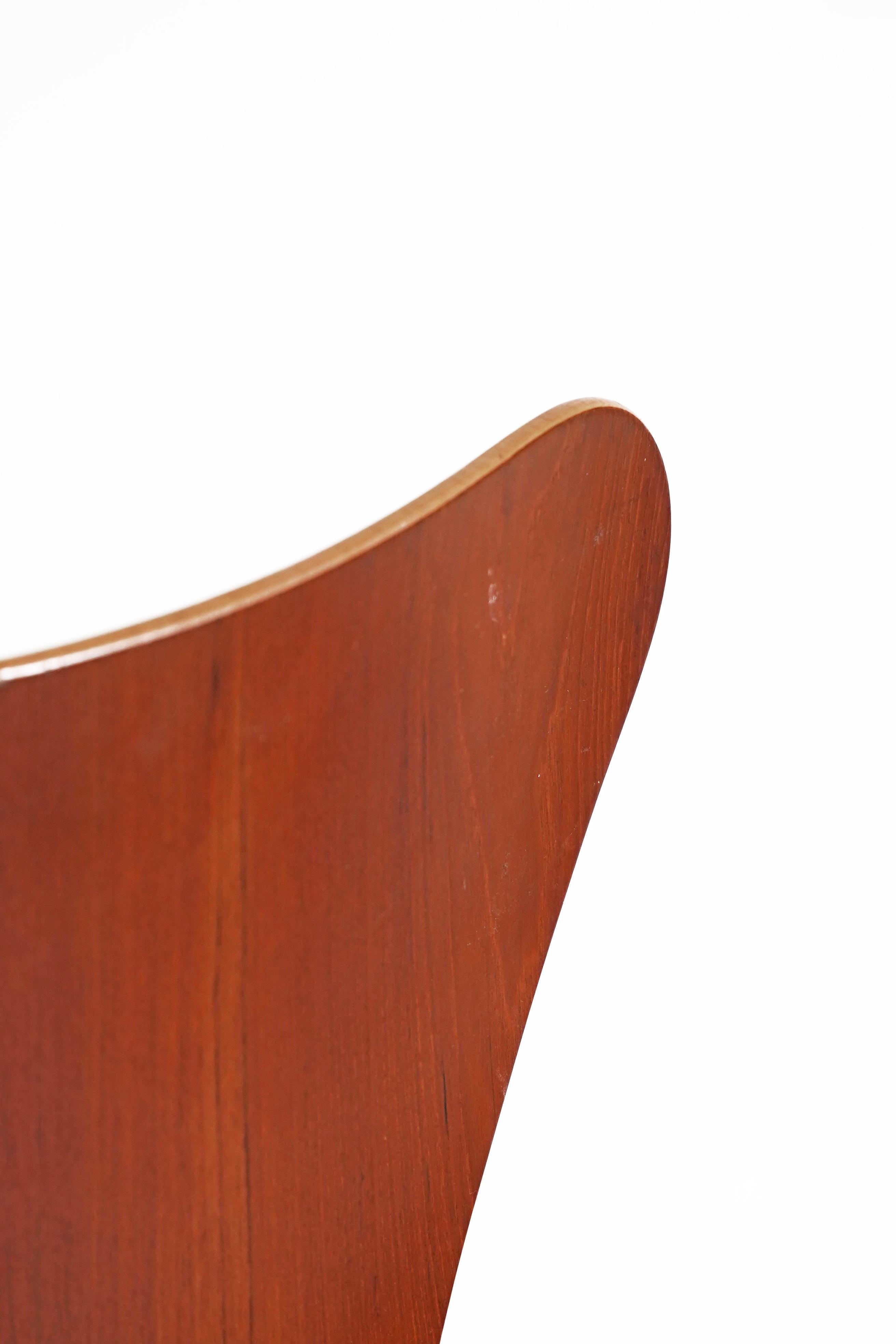 Metal Set of 4 Series 7 Butterfly Chairs in Teak by Arne Jacobsen for Fritz Hansen