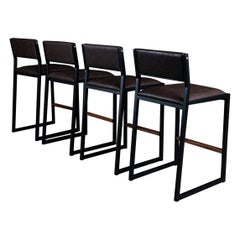 Set of 4 Shaker Counter Stool by Ambrozia, Walnut, COL