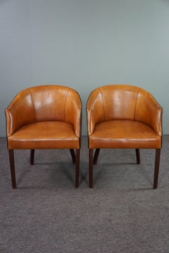 Set of 4 sheep leather design dining room chairs