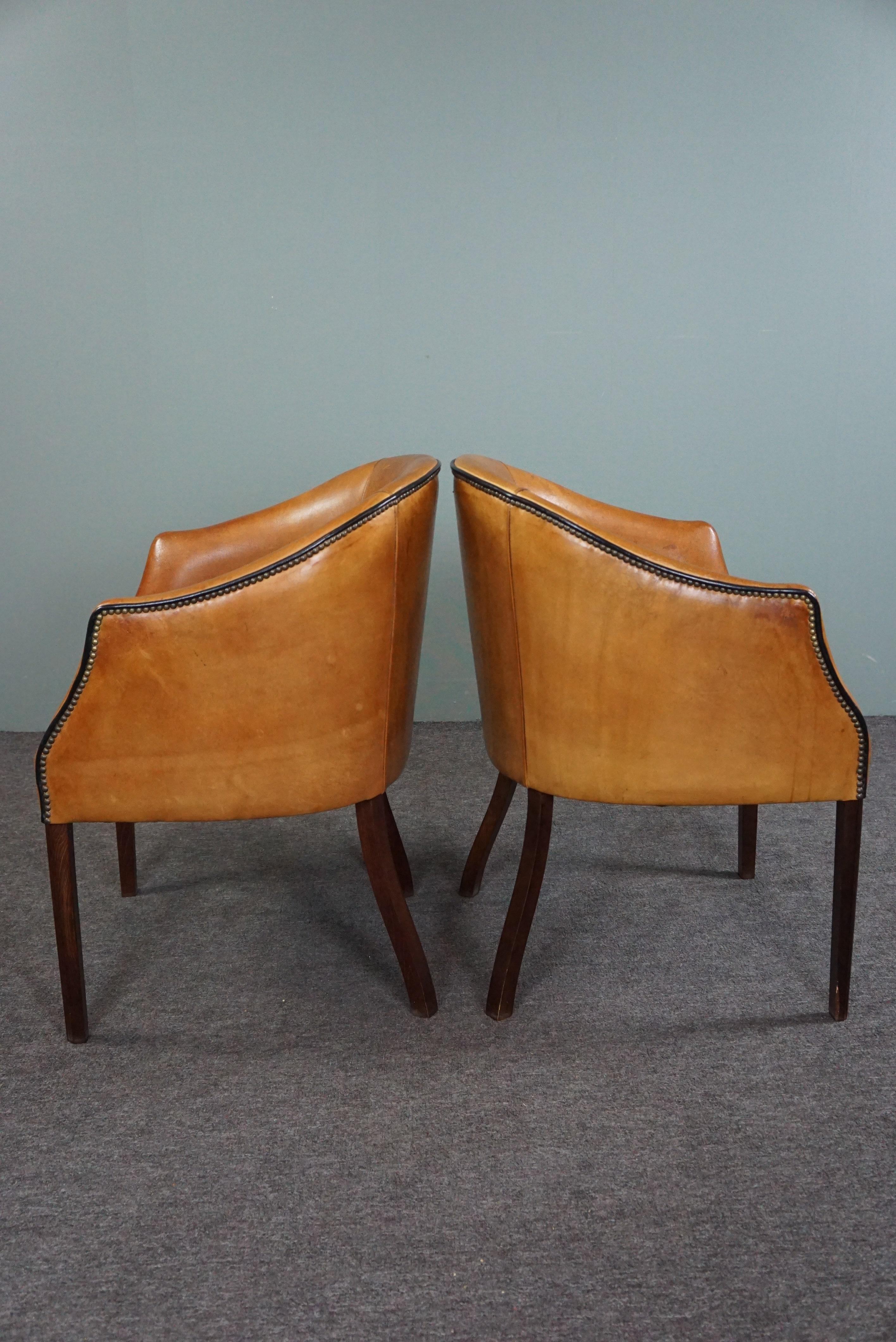 Set of 4 sheep leather design dining room chairs In Good Condition In Harderwijk, NL