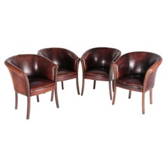 Set of 4 Sheep Leather Dining Table Chairs, 1970, Netherlands