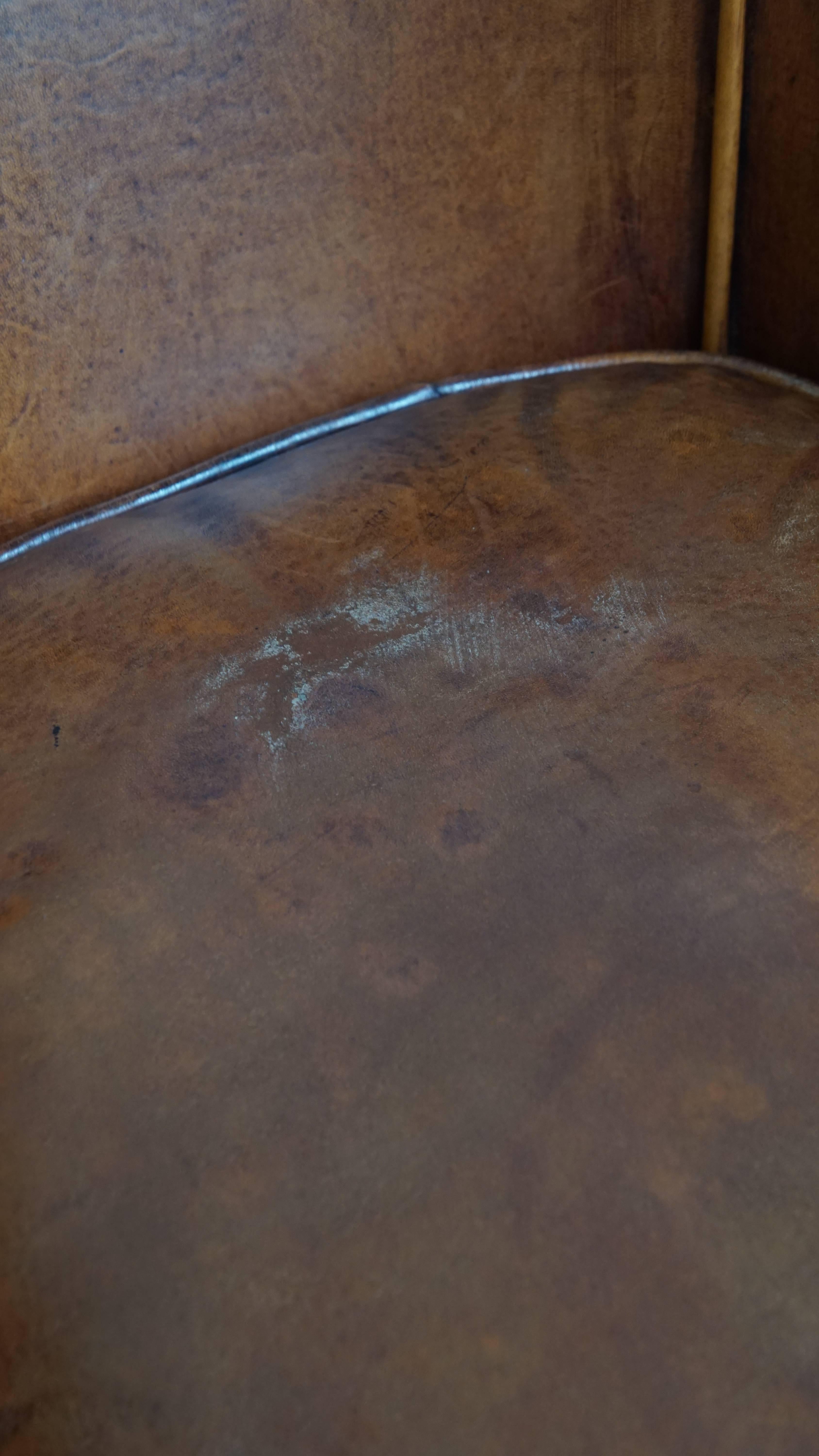 Juego de 4 sillones Club de piel de oveja en venta 9