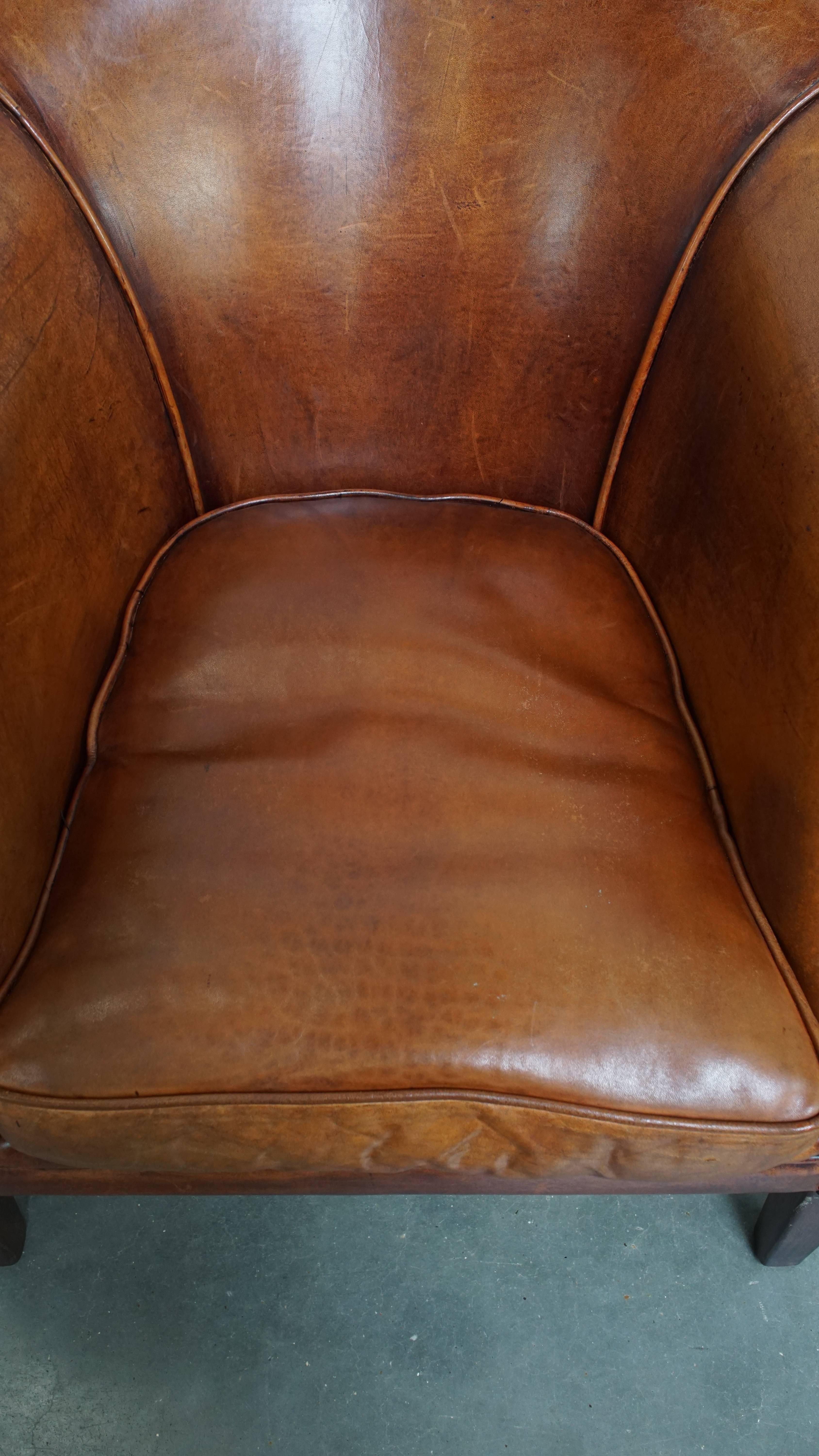 Juego de 4 sillones Club de piel de oveja Cuero en venta