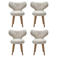 Set of 4 Sheepskin WNG Chairs by Mazo Design