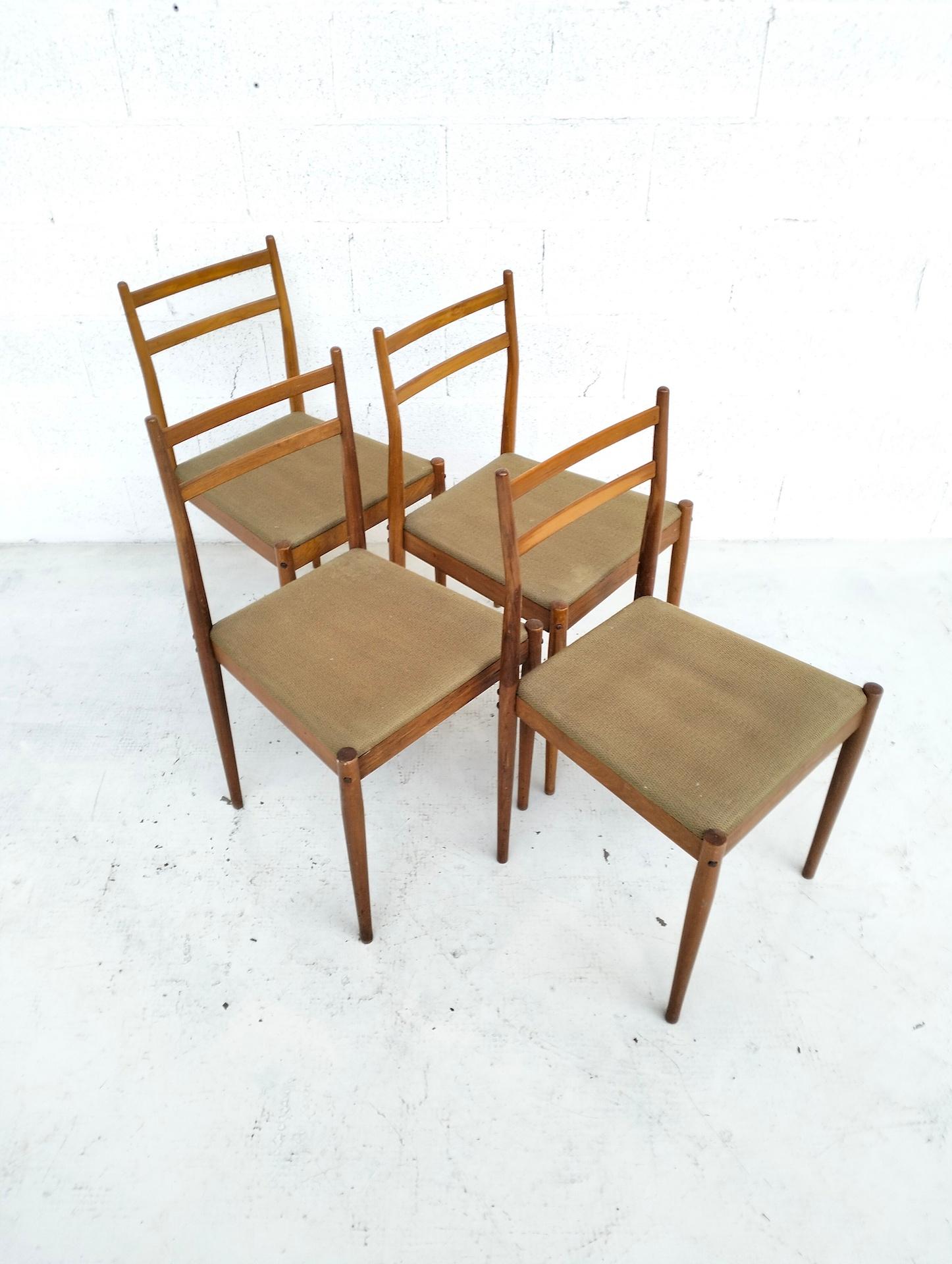 Ensemble de 4 chaises d'appoint attribuées à Gio Ponti pour Reguitti 50's Bon état - En vente à Padova, IT