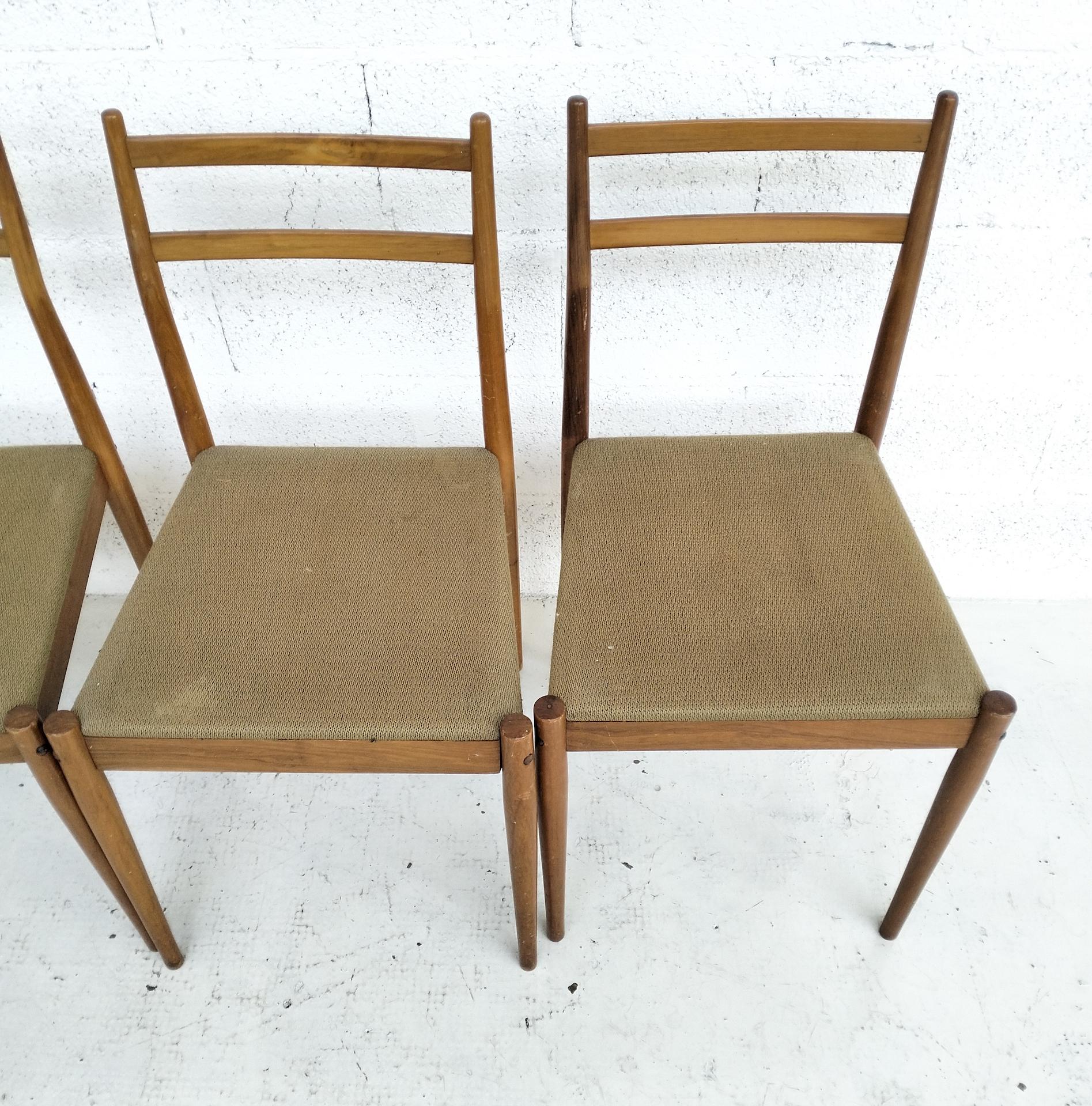 Ensemble de 4 chaises d'appoint attribuées à Gio Ponti pour Reguitti 50's en vente 1