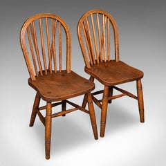 Set of 4 Side Chairs, English Hoop Back Seats, WWII, Broad Arrow, Reception Hall