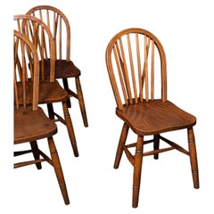 Set of 4 Side Chairs, English Hoop Back Seats, WWII, Broad Arrow, Reception Hall