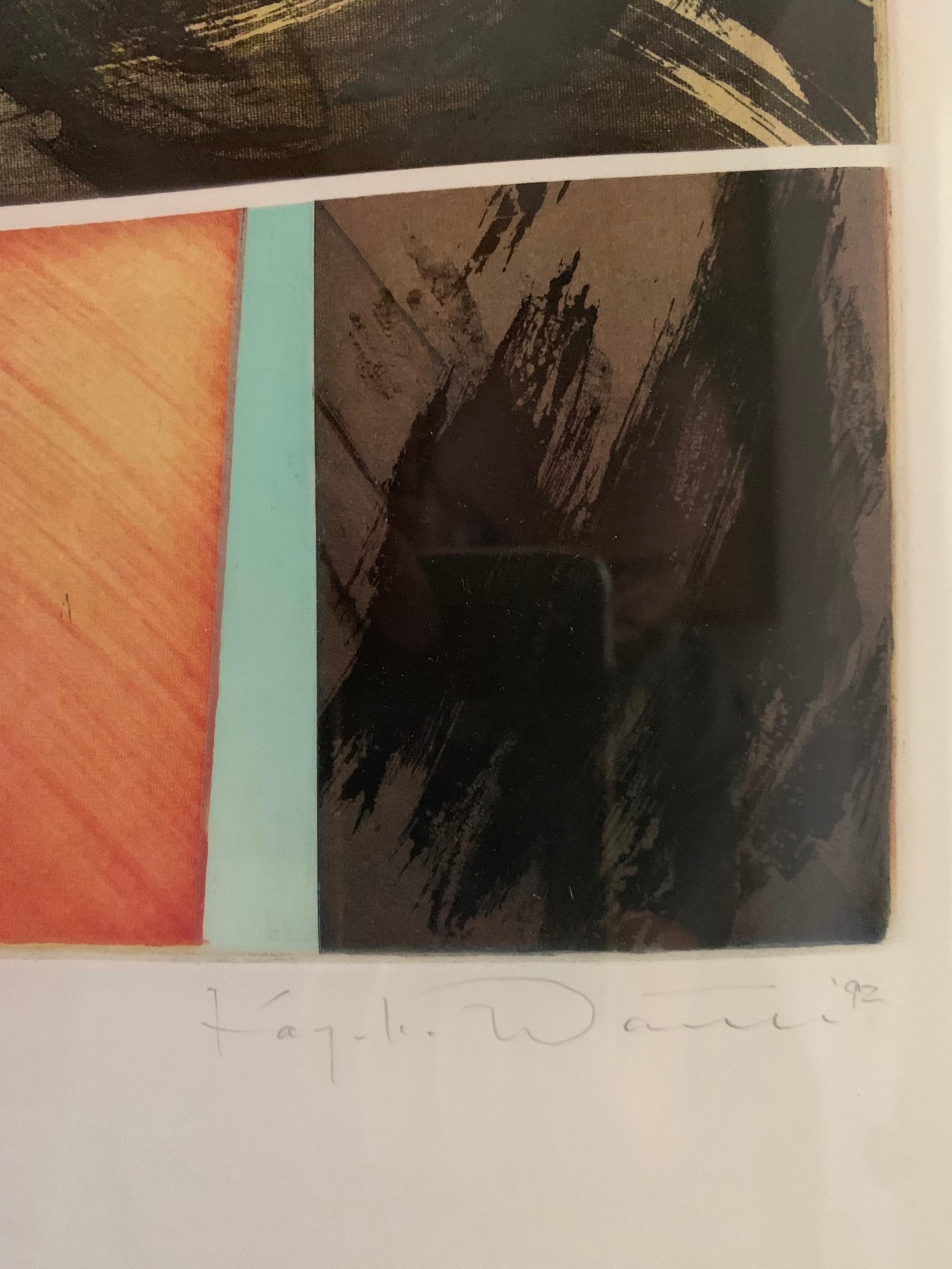 Set of 4 Signed Abstract Intaglio Prints by Kazuko Watanabe, Framed In Excellent Condition For Sale In Los Angeles, CA