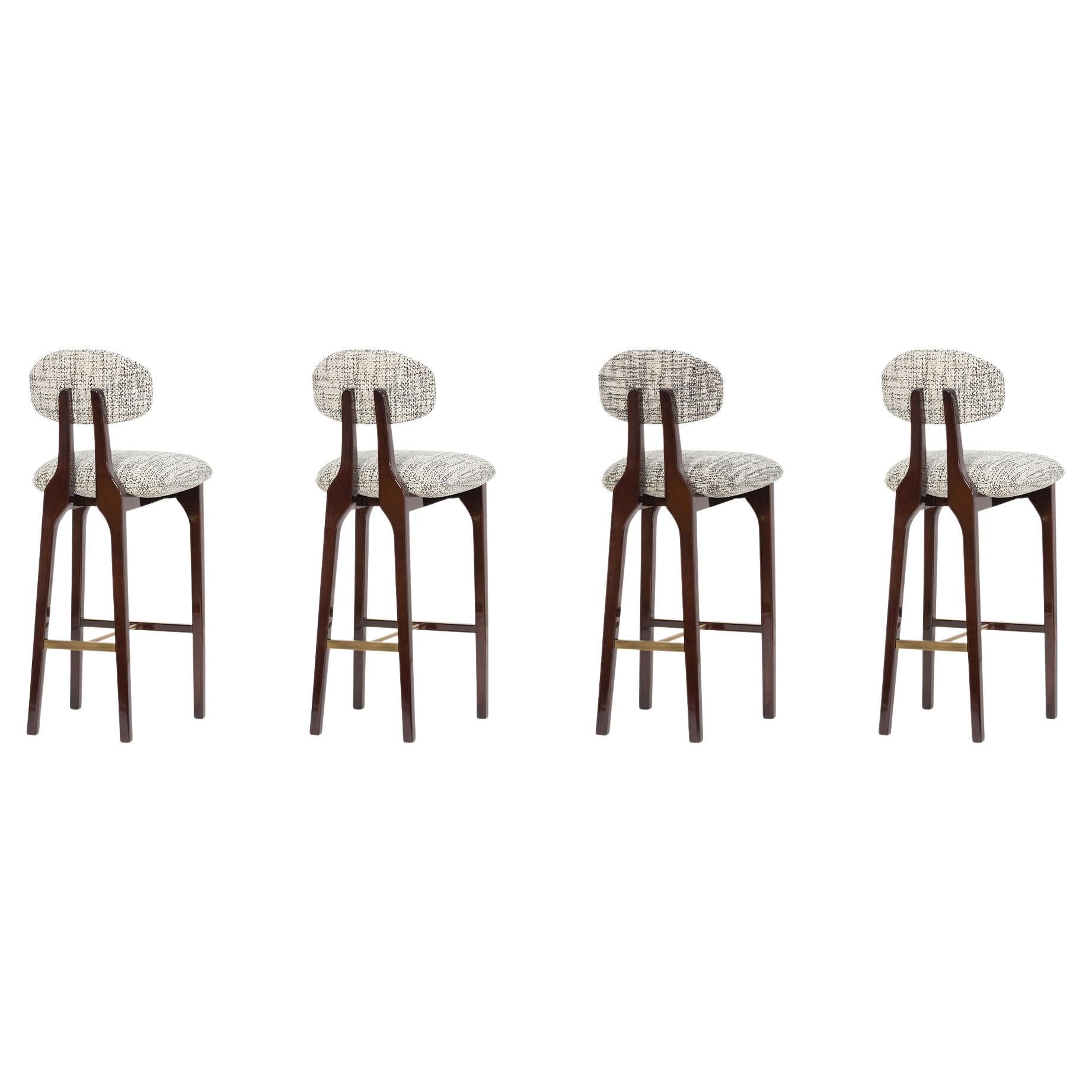 Set of 4 Silhouette Bar Stool, Mix & Brass, Insidherland by Joana Santos Barbosa For Sale