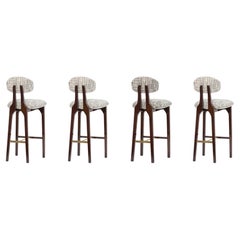 Set of 4 Silhouette Bar Stool, Mix & Brass, Insidherland by Joana Santos Barbosa