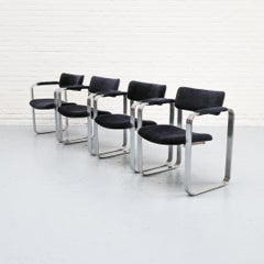 4er-Set silberne Stühle von Eero Aarnio für Mobel Italia, 1970er Jahre