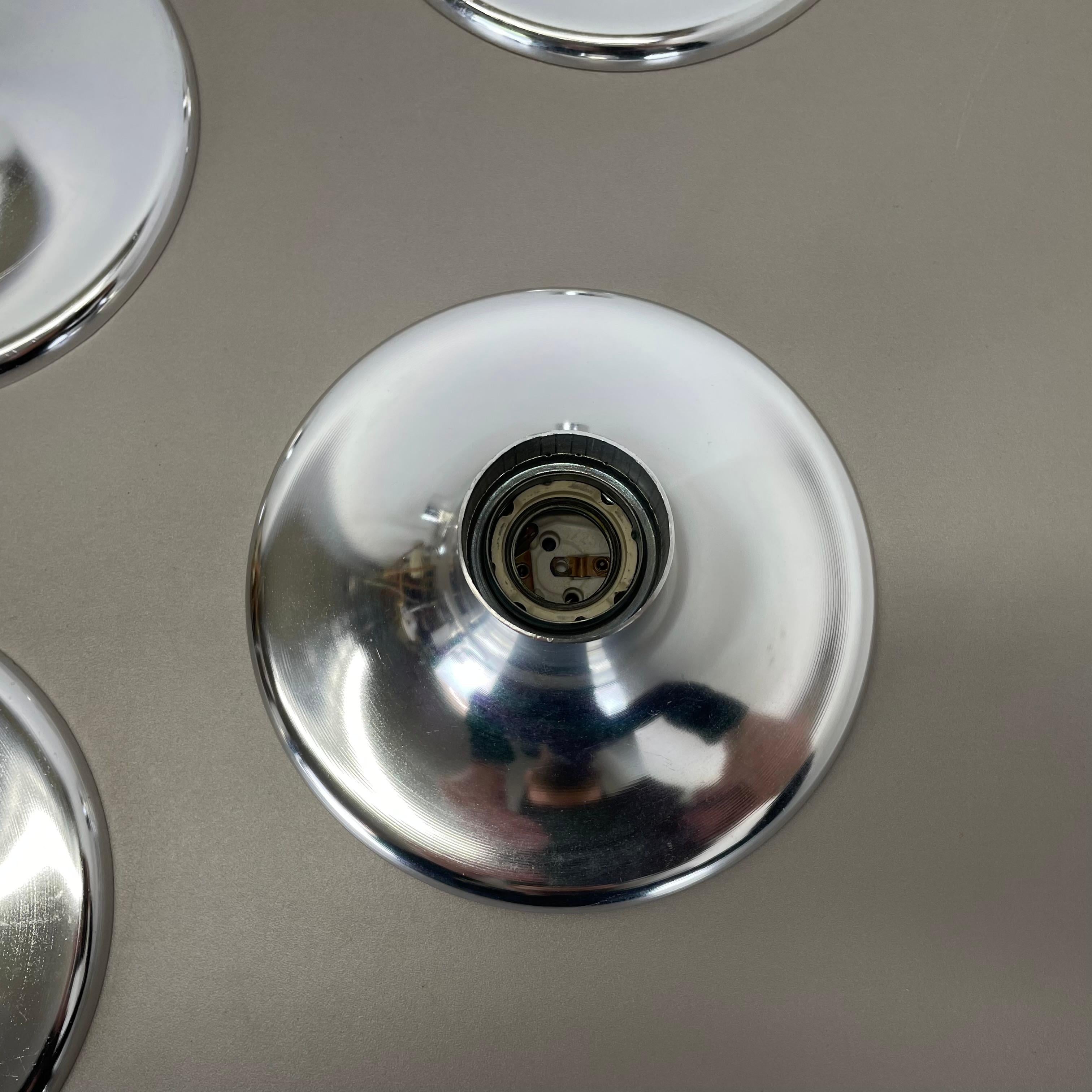 Satz von 4 silbernen Charlotte Perriand Style Disc Wall Lights, Deutschland 1970er im Angebot 11