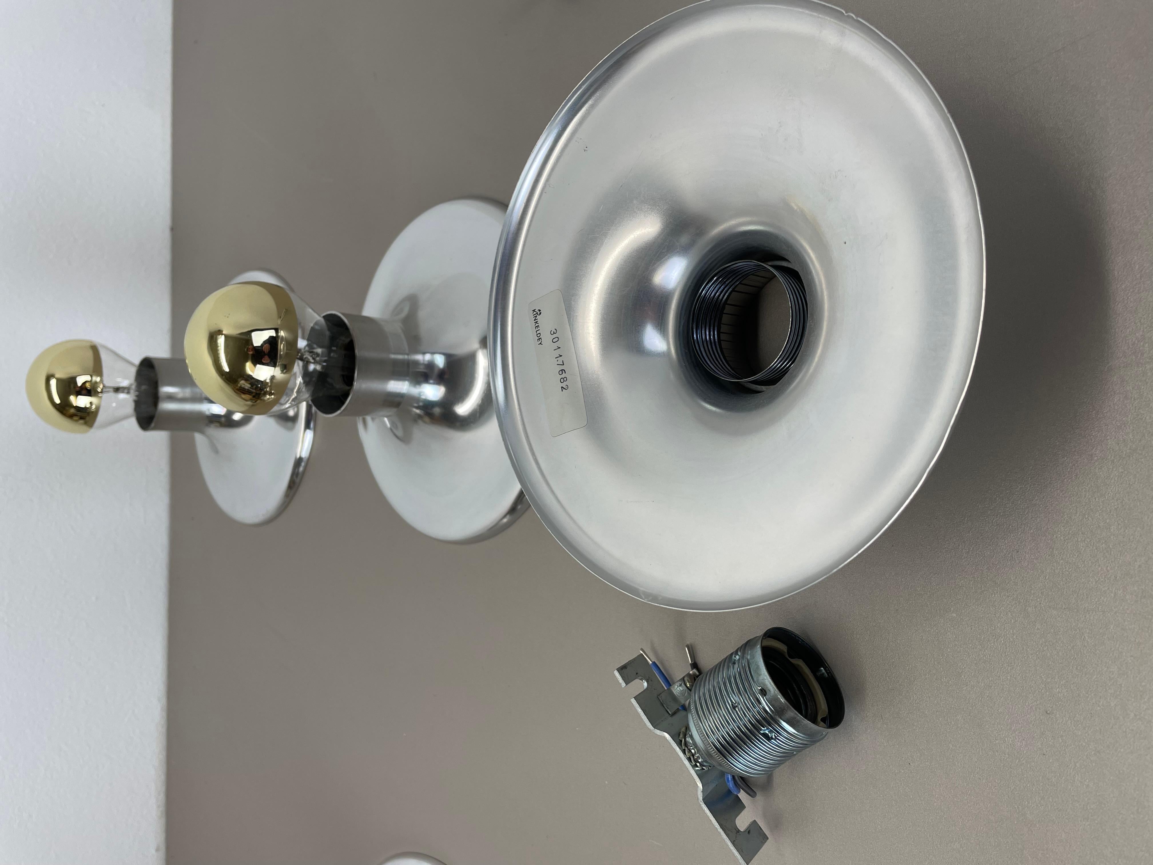 Satz von 4 silbernen Charlotte Perriand Style Disc Wall Lights, Deutschland 1970er im Angebot 14