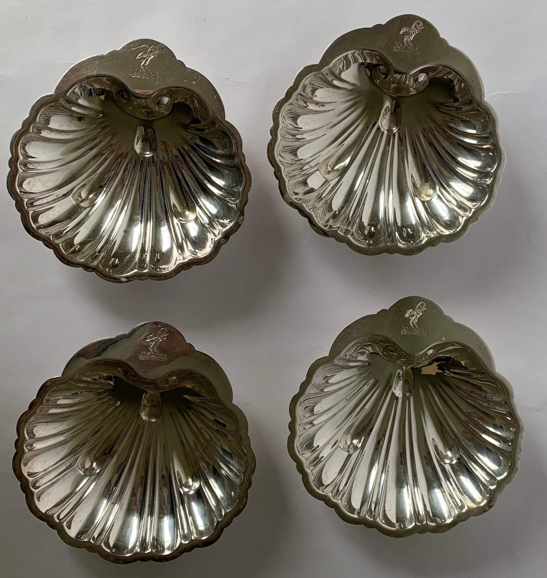 silver plated shell dish