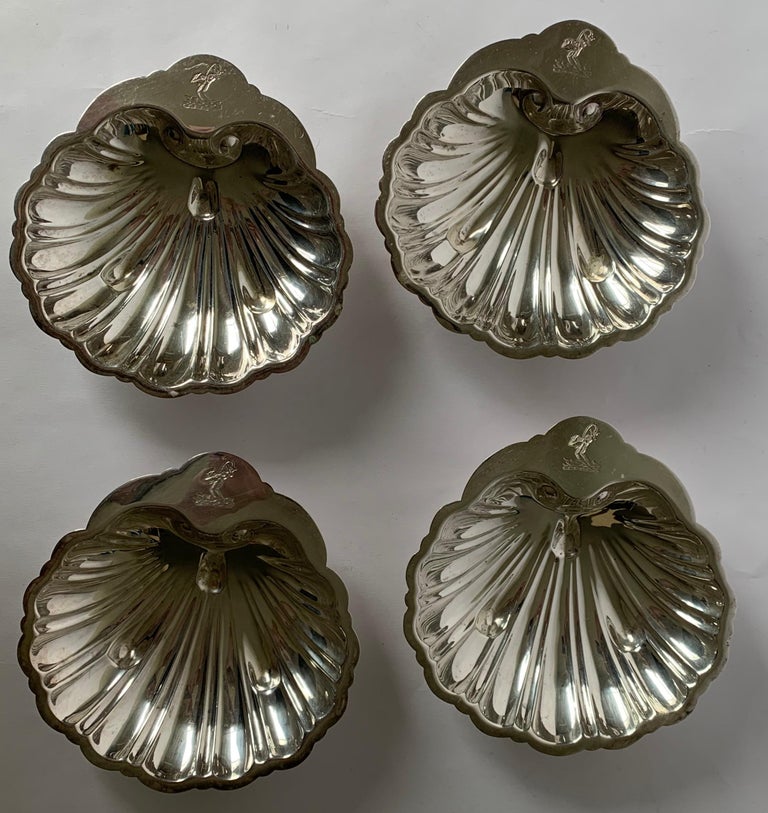 Set of 4 Silver Plated Shell Candy Dishes For Sale at 1stDibs