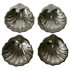 Retro Set of 4 Silver Plated Shell Candy Dishes