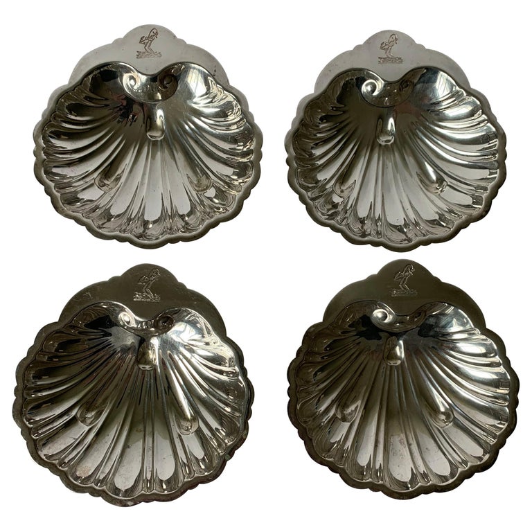 Set of 4 Silver Plated Shell Candy Dishes For Sale at 1stDibs