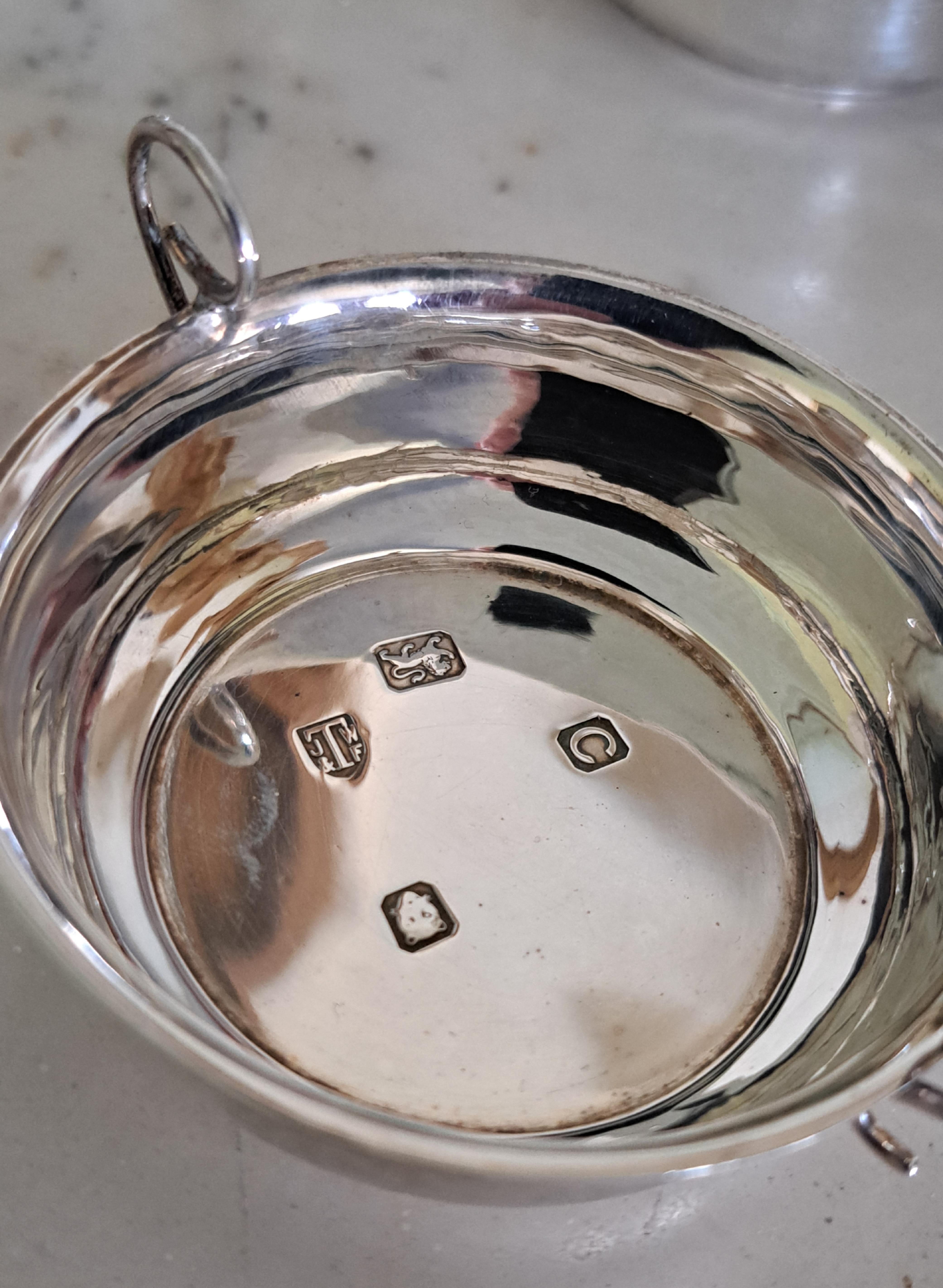 set di 4 pezzi in argento  degustatori di vino George V.I.I. In condizioni buone in vendita a York, GB