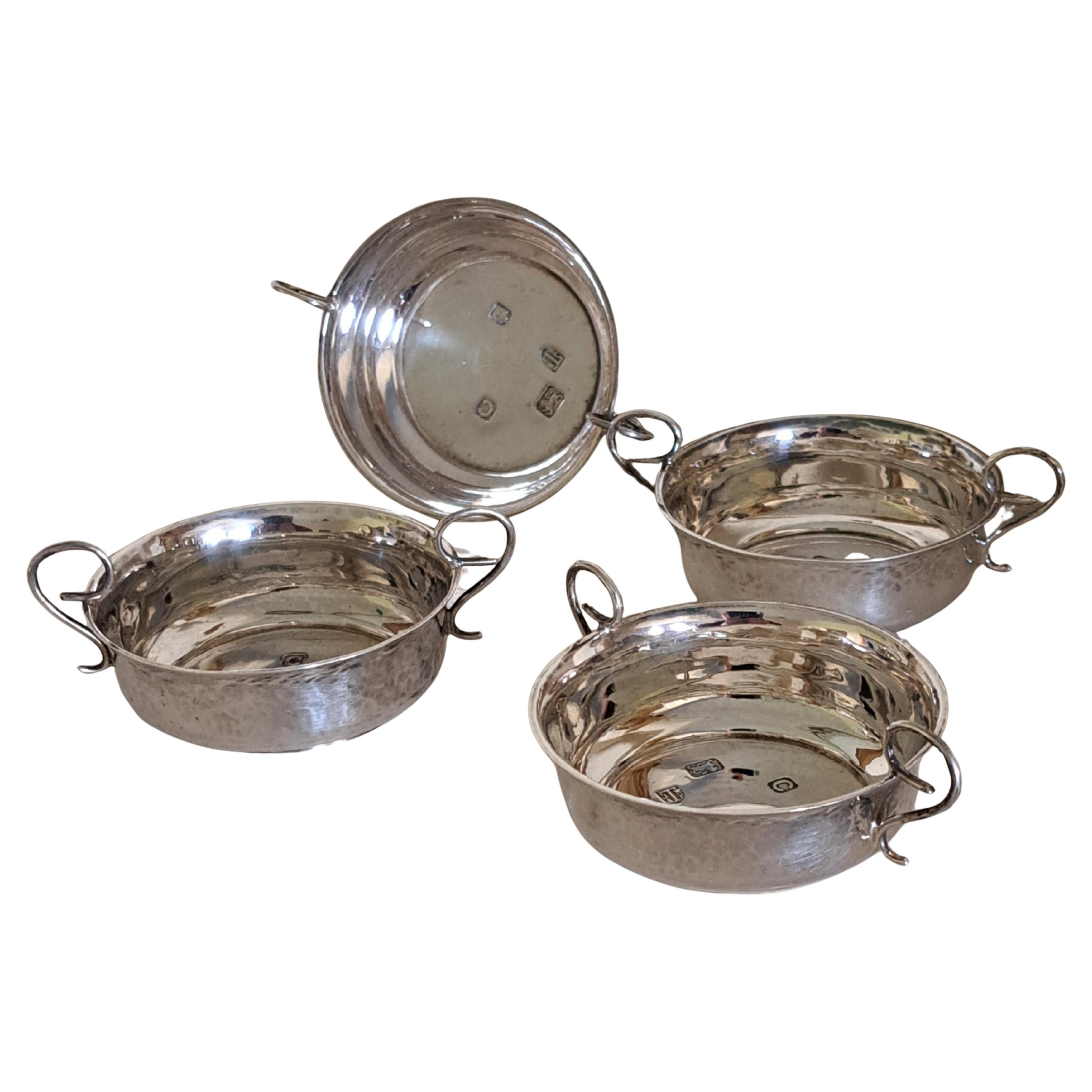set of 4 silver  wine tasters George V