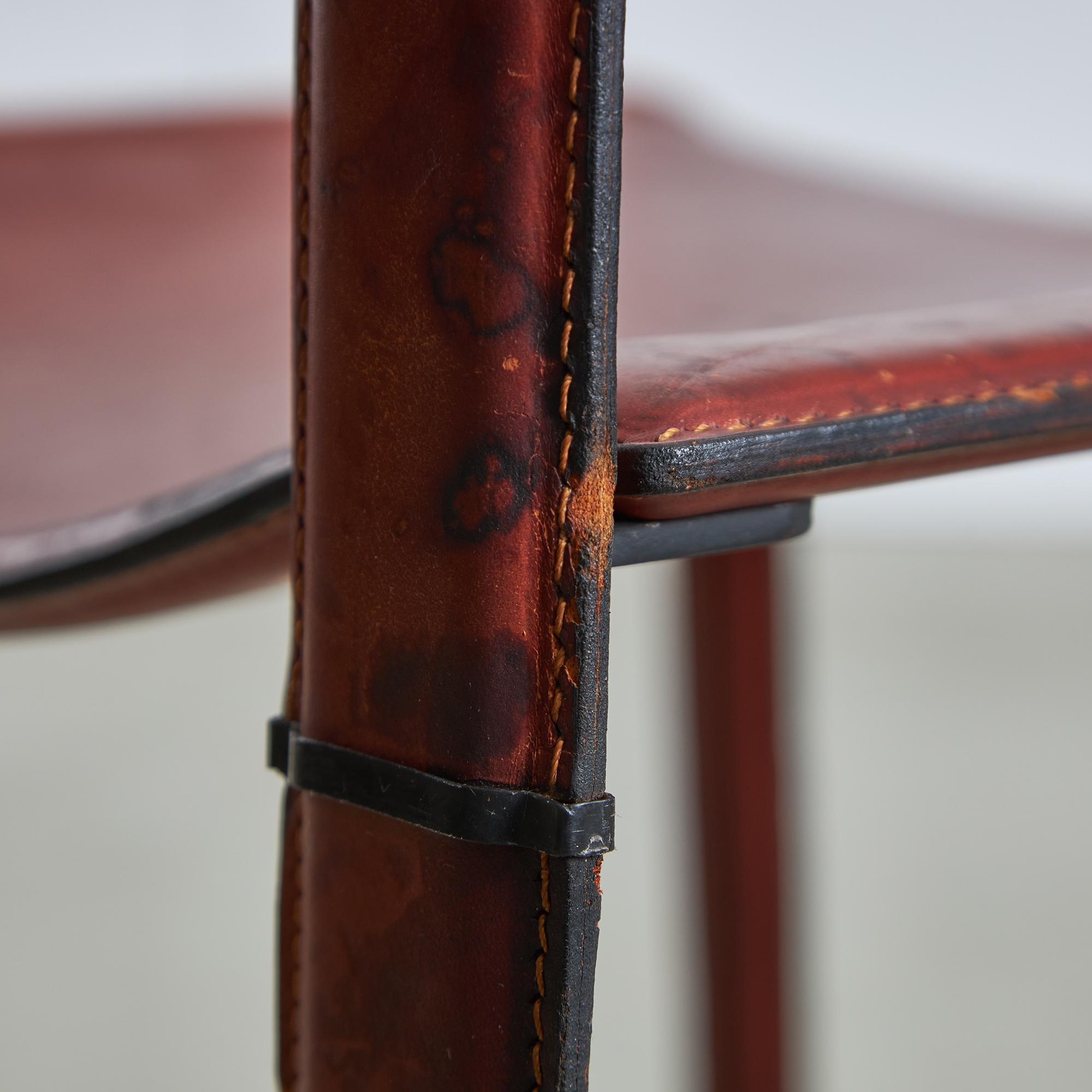 Set di 4 sedie Sistina Strap Chair di Tito Agnoli per Matteo Grassi, anni '80 in vendita 8