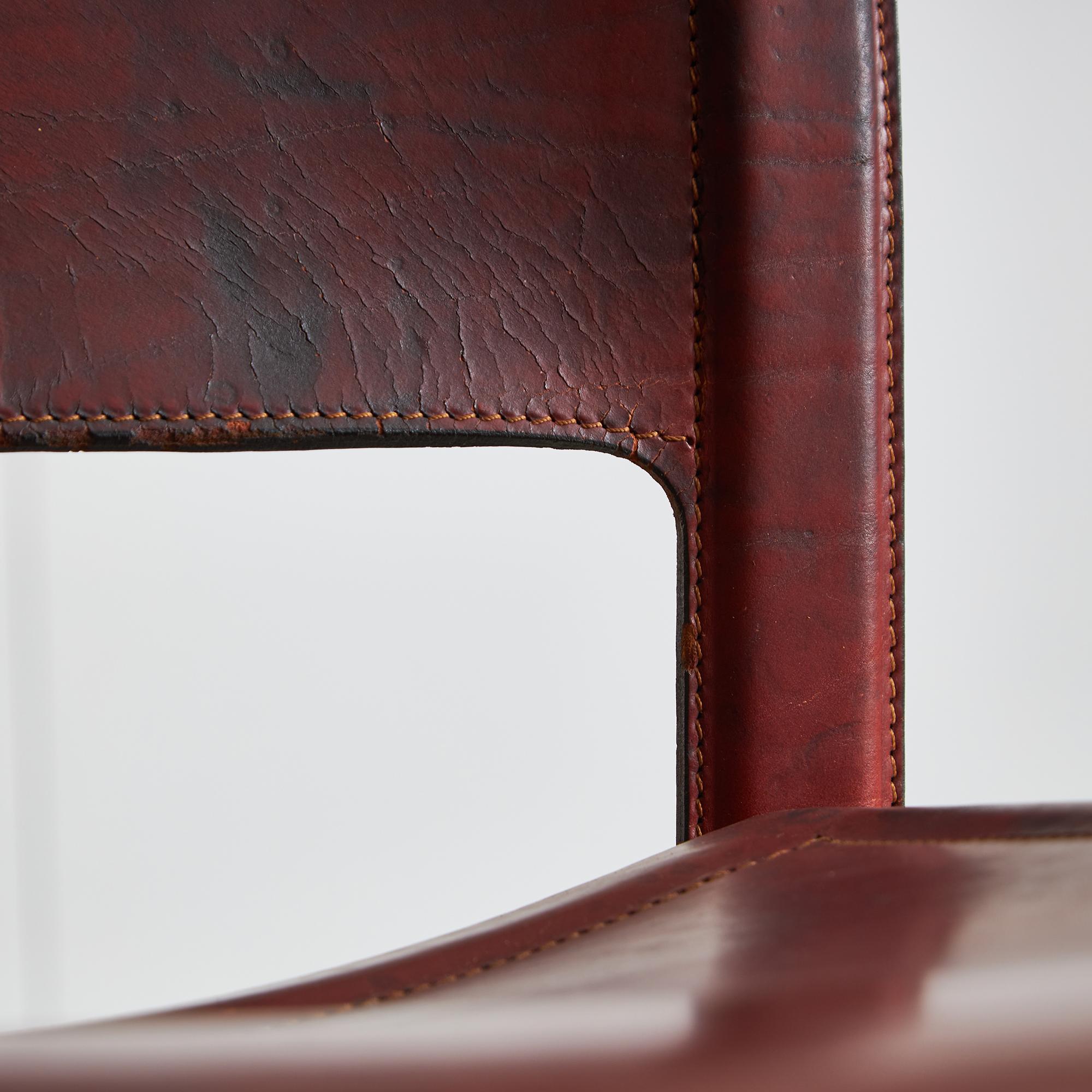 Set di 4 sedie Sistina Strap Chair di Tito Agnoli per Matteo Grassi, anni '80 in vendita 11