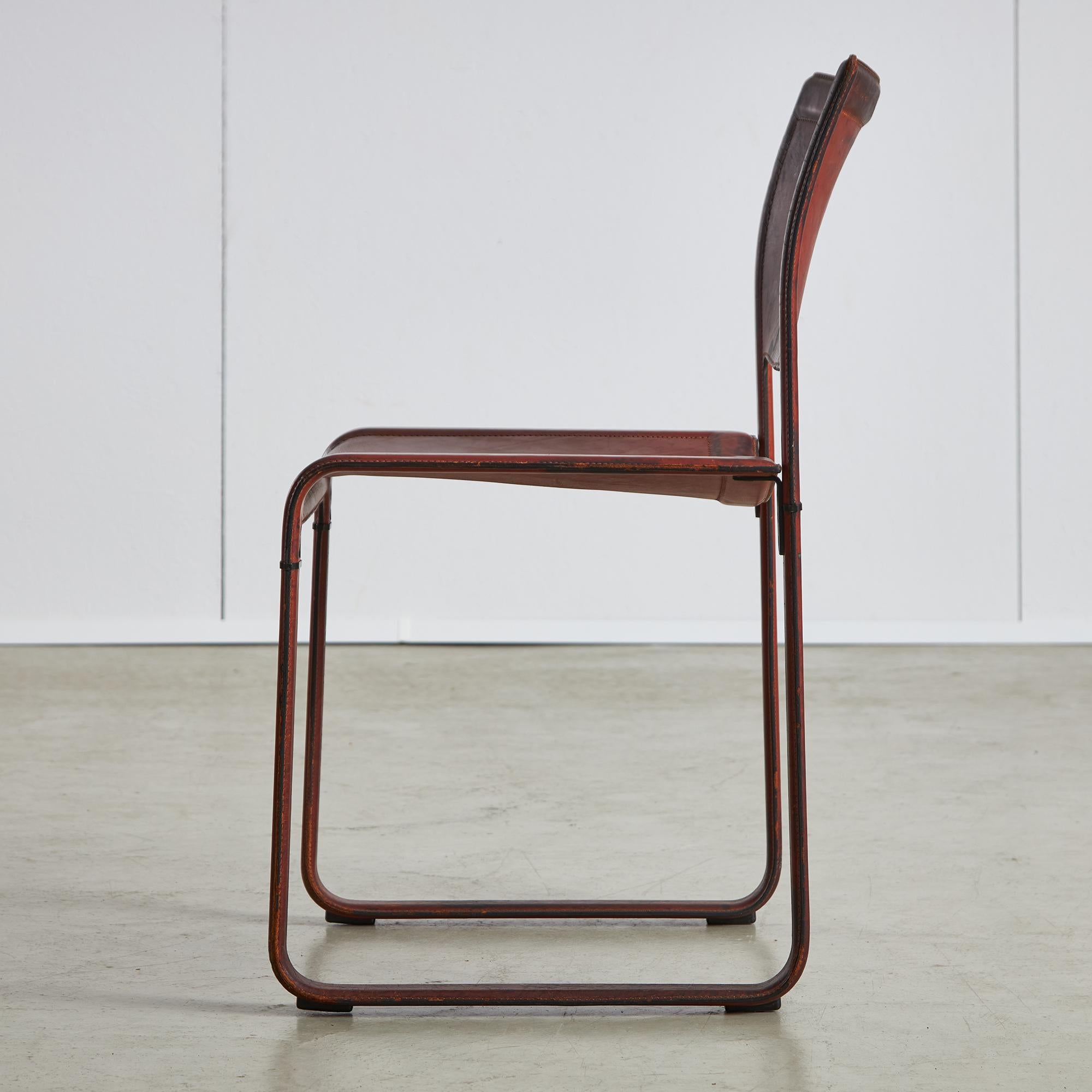 Mid-Century moderno Set di 4 sedie Sistina Strap Chair di Tito Agnoli per Matteo Grassi, anni '80 in vendita