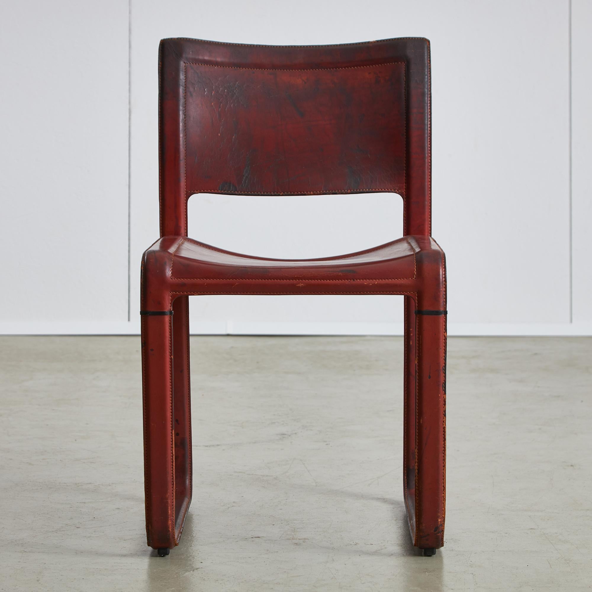 Set di 4 sedie Sistina Strap Chair di Tito Agnoli per Matteo Grassi, anni '80 In condizioni discrete in vendita a Budapest, HU