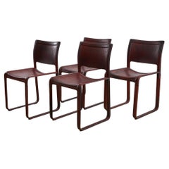 Set of 4 Sistina Strap Chair by Tito Agnoli for Matteo Grassi, 1980s