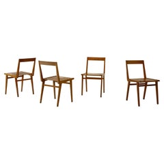 Set of 4 Slatted Dining Chair by Joaquim Tenreiro