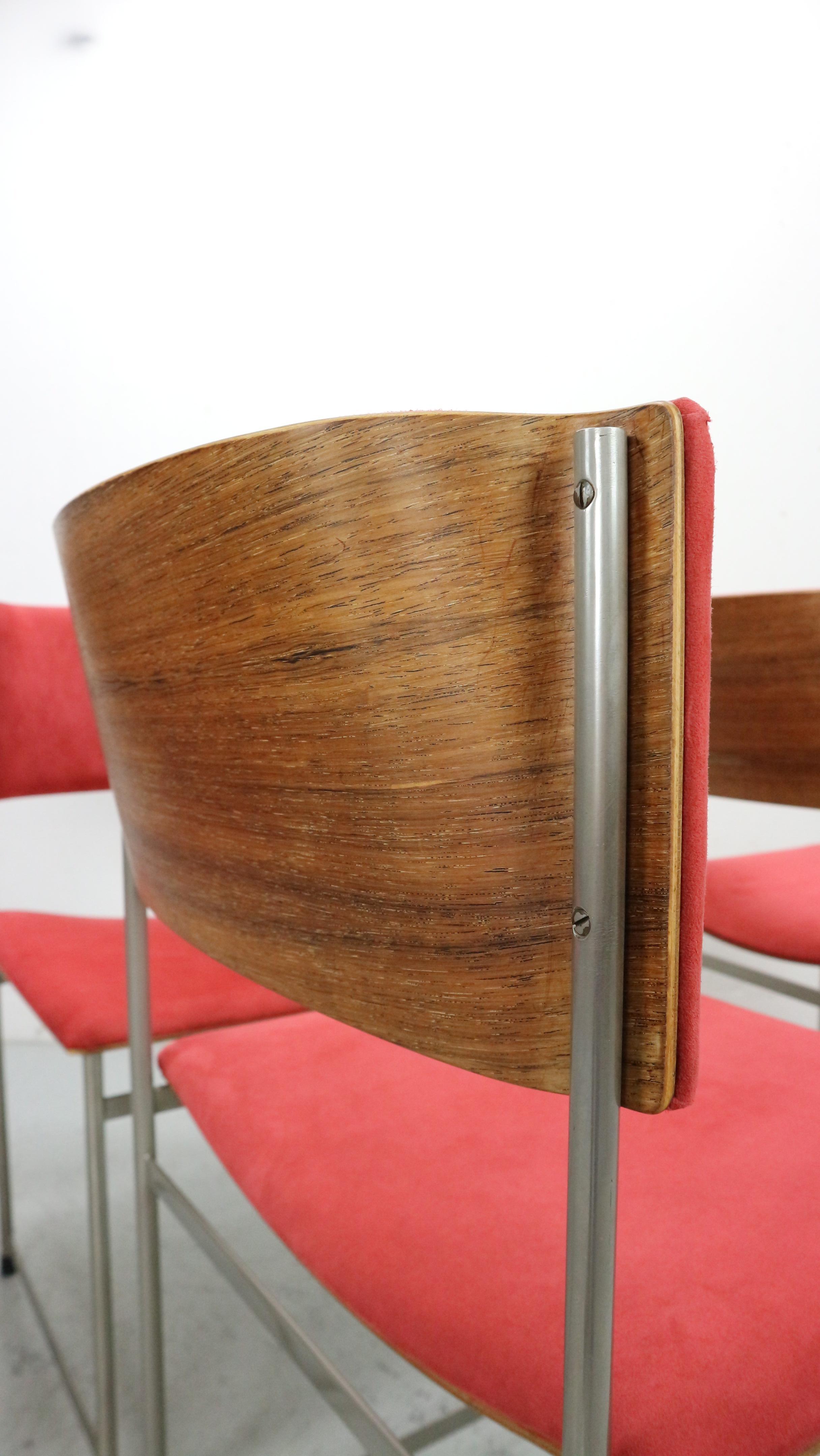Ensemble de 4 chaises de salle à manger SM08 de Cees Braakman pour Pastoe, Pays-Bas, années 1960 en vente 9