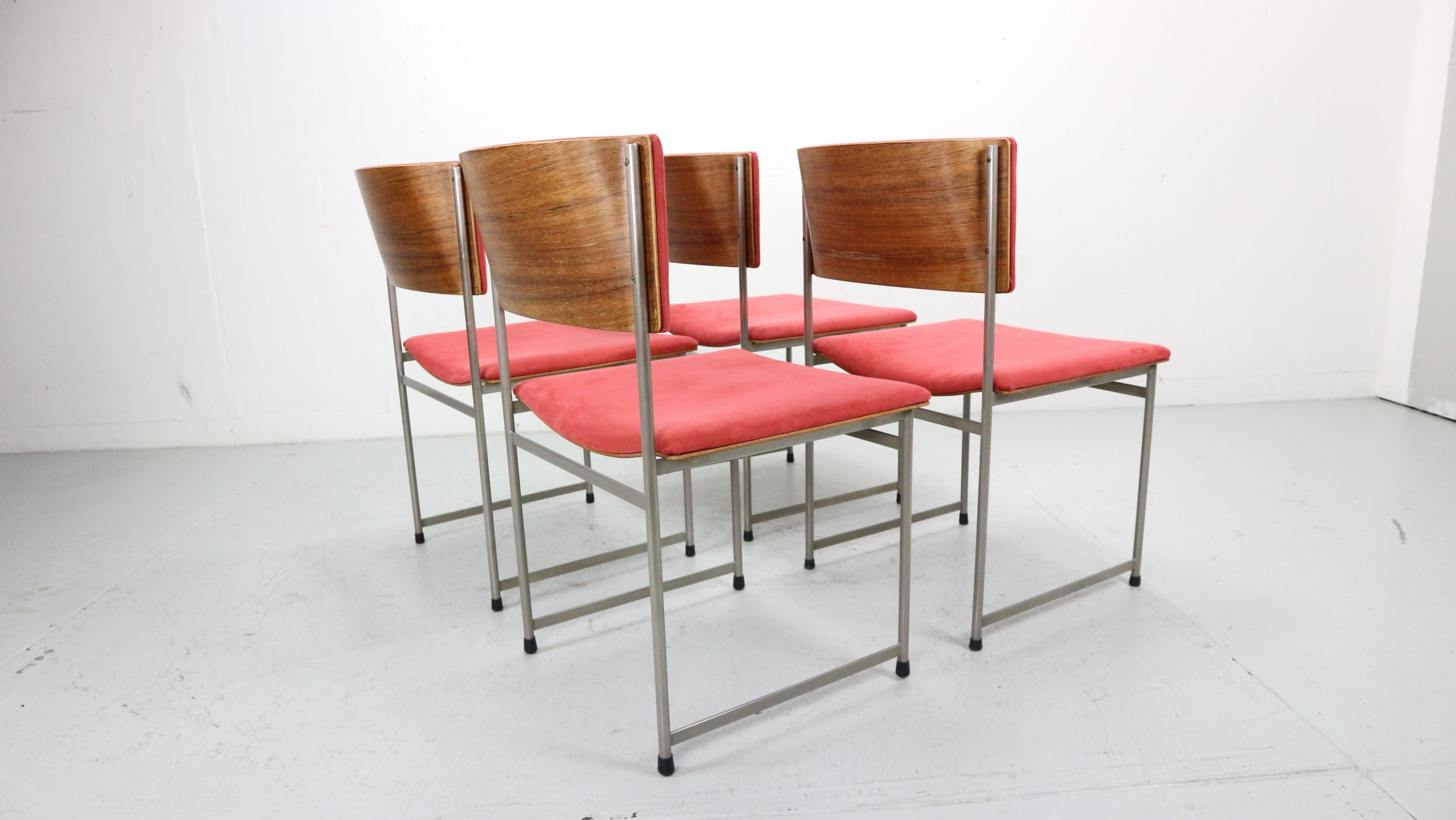 20ième siècle Ensemble de 4 chaises de salle à manger SM08 de Cees Braakman pour Pastoe, Pays-Bas, années 1960 en vente