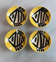 Set di 4 coppette con pesci di Jacques Pouchain anni '60