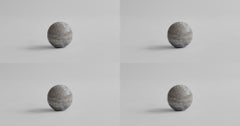 Set of 4 Small Decorative Silver Travertine Jars, Earth Colour