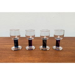 Set of 4 Small German Design Glasses by Regina Kaufmann for Glashagen Hütte