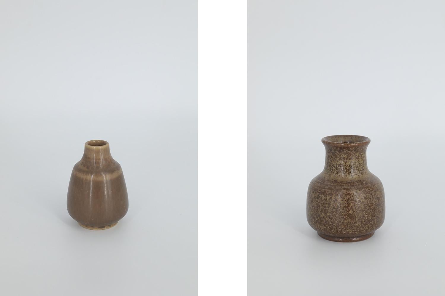 Milieu du XXe siècle Lot de 4 petits vases en grès brun de collection The Moderns MODERNITY en vente
