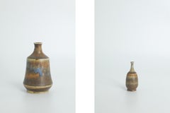 Set of 4 Small Mid-Century Scandinavian Modern Collectible Brown Stoneware Vases