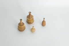 Set of 4 Small MidCentury Scandinavian Modern Collectible Brown Stoneware Vases