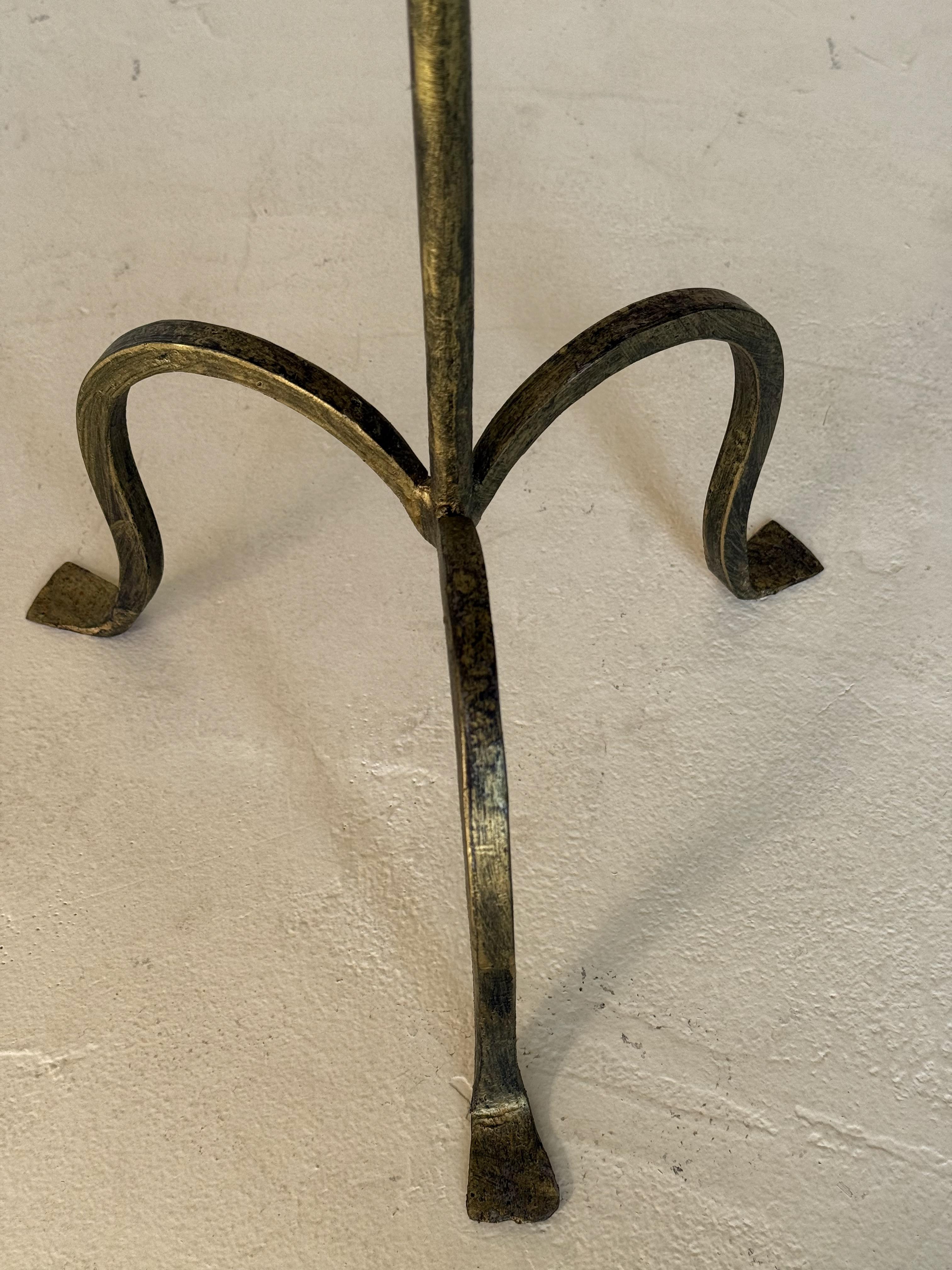 Set of 4 Small Spanish Gilt Iron Drinks Tables on Tripod Bases 5