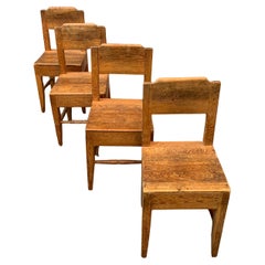 Antique Set of 4 Small Swedish Folk Art Chairs, Early 19th Century