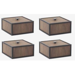 Set of 4 Smoked Oak Frame 14 Box by Lassen