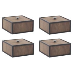 Set of 4 Smoked Oak Frame 14 Box by Lassen
