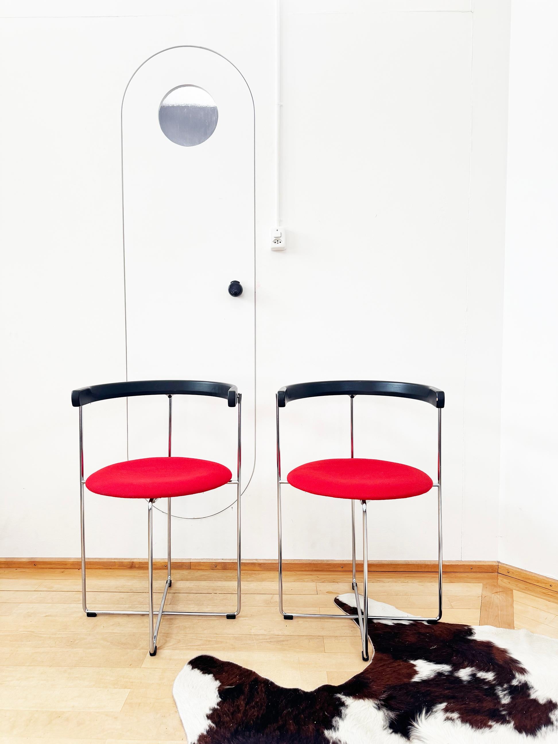 Post-Modern Set of 4 Sóley 2750 Folding Chairs by Valdimar Harðarson for Kusch & Co., 1980s For Sale