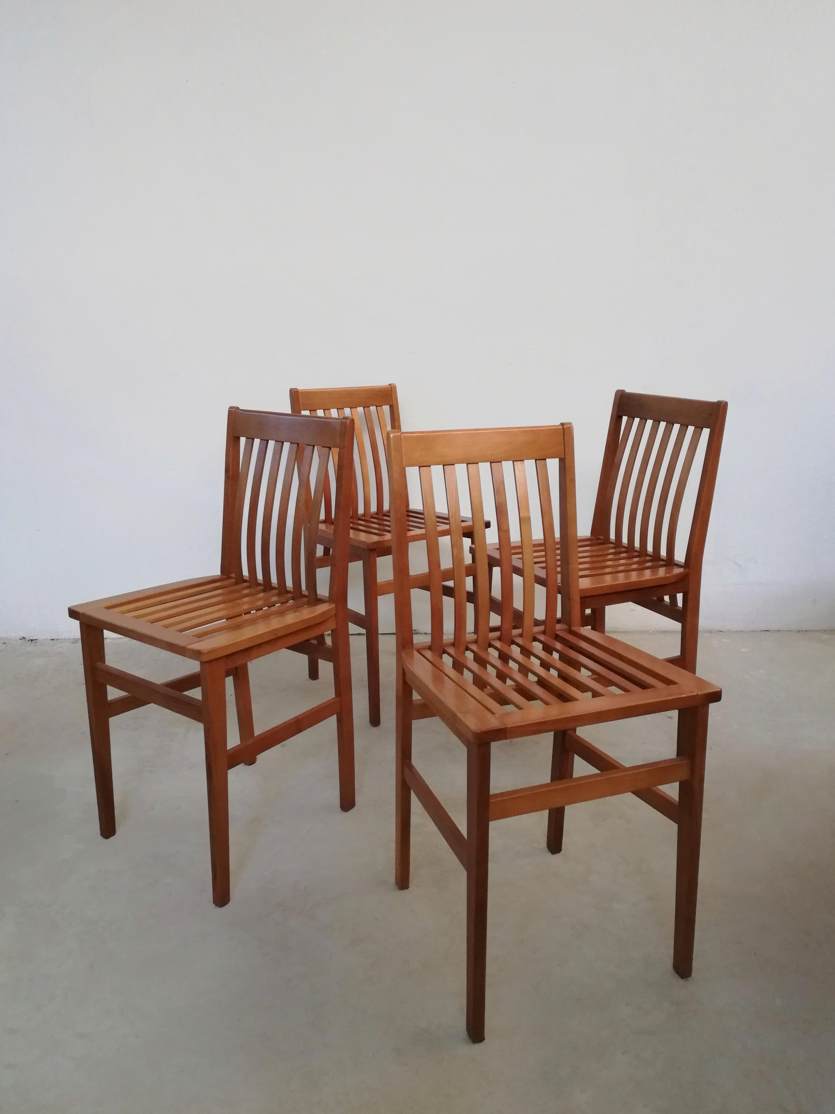 Set of 4 Solid Wood 