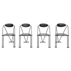 Set of 4 Sottsass Inspired Memphis Style Dining Chairs