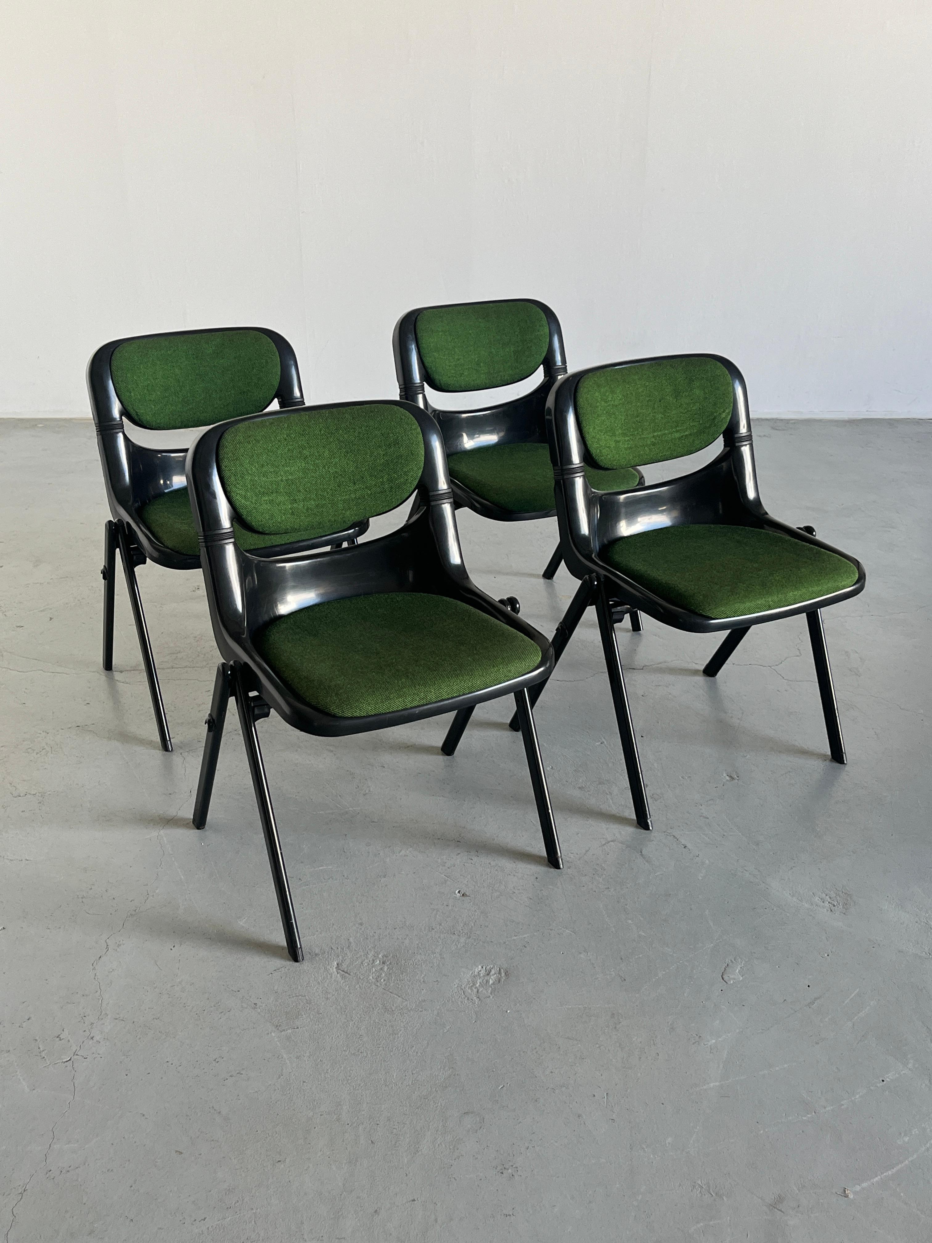Conjunto de 4 sillas de escritorio Space Age de Giancarlo Piretti y Emilio Ambasz para Dorsal en venta 3