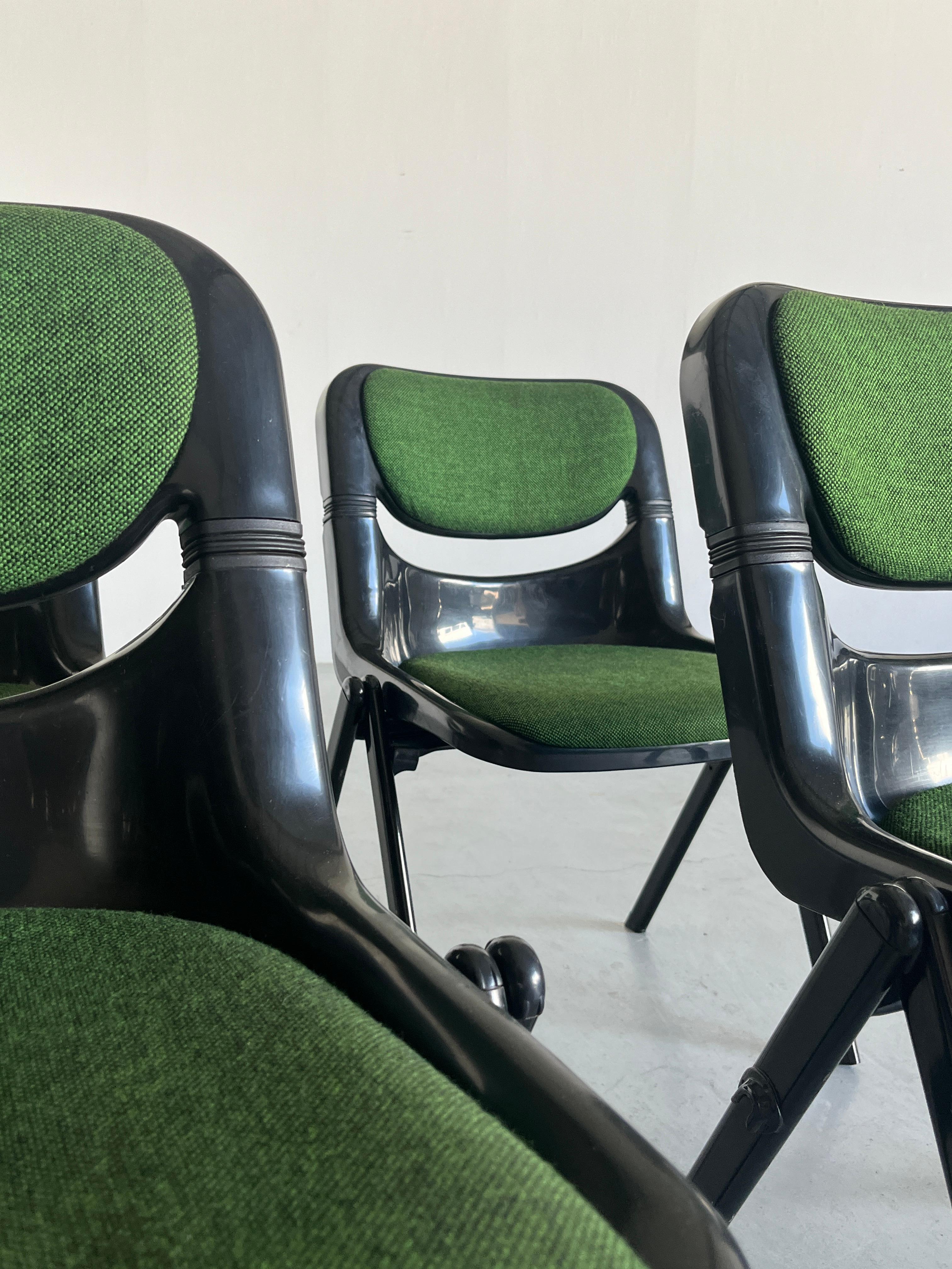 Conjunto de 4 sillas de escritorio Space Age de Giancarlo Piretti y Emilio Ambasz para Dorsal en venta 4