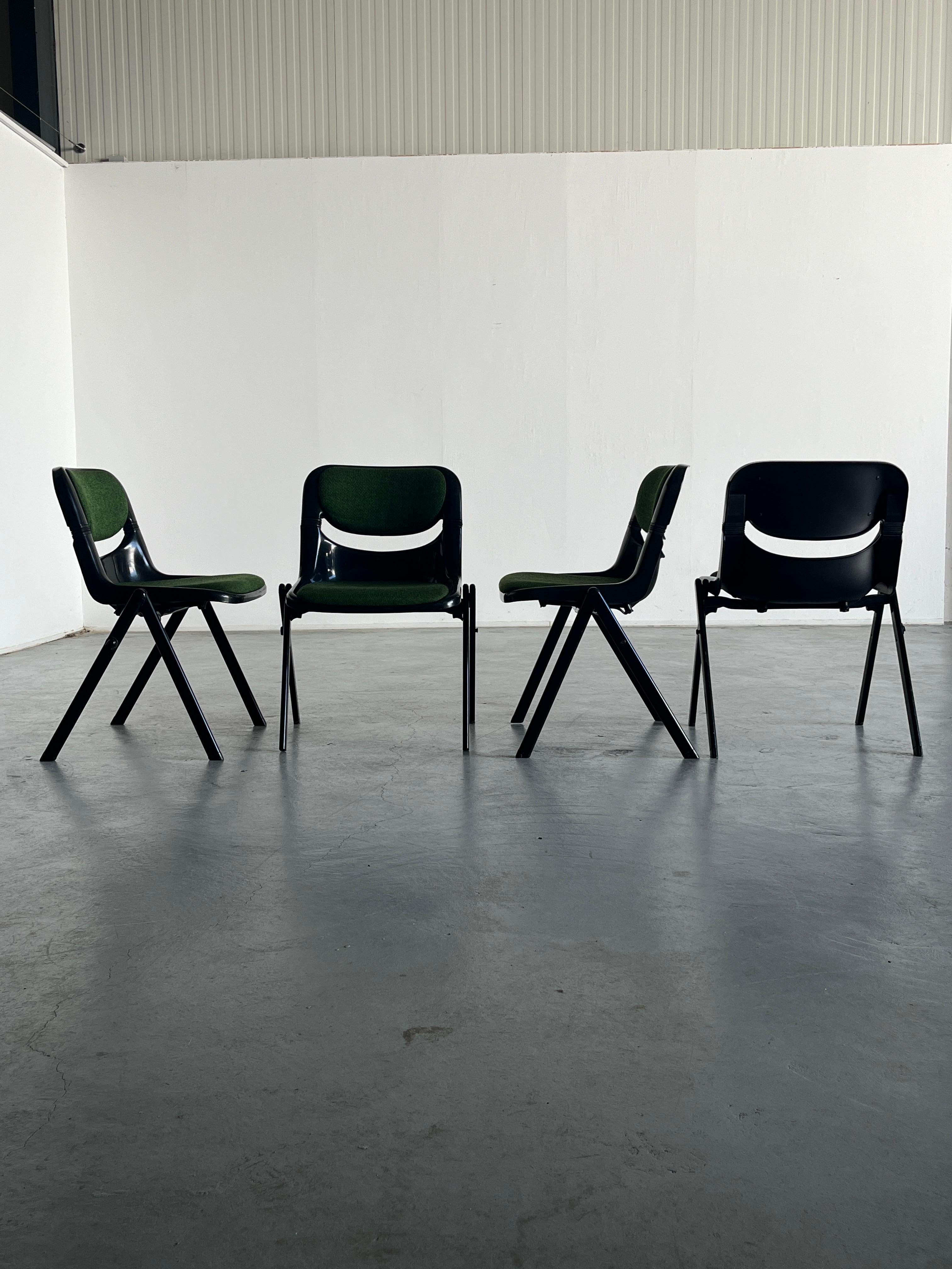 Conjunto de 4 sillas de escritorio Space Age de Giancarlo Piretti y Emilio Ambasz para Dorsal en venta 2