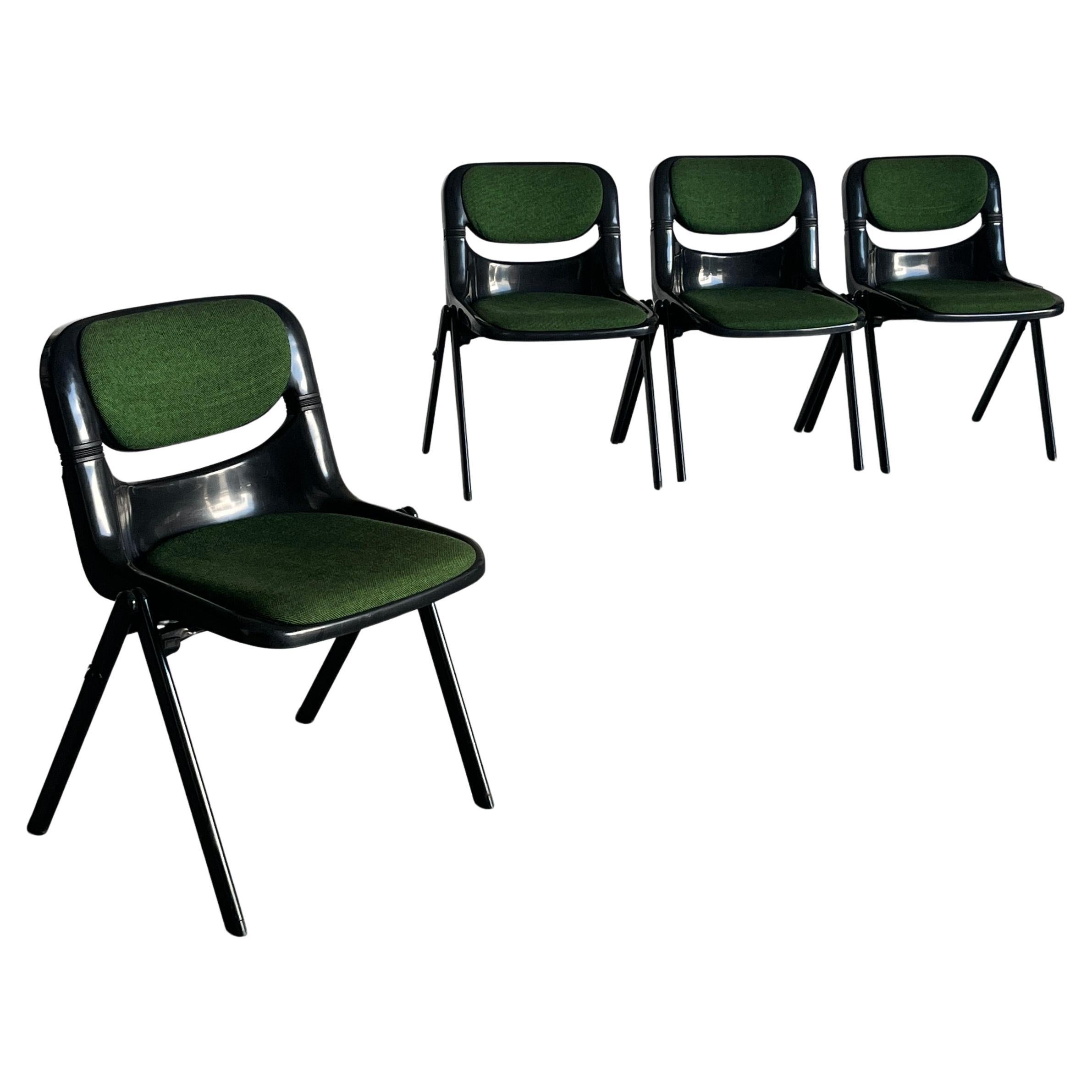 Set of 4 Space Age Desk Chairs by Giancarlo Piretti and Emilio Ambasz for Dorsal