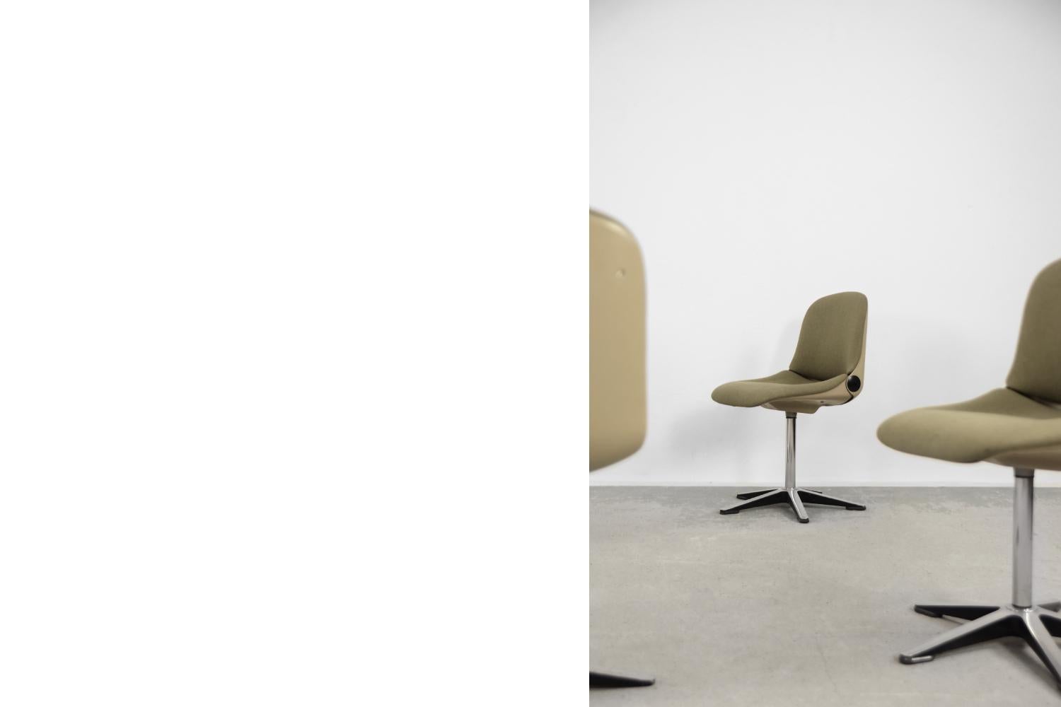 Set of 4 Space Age Office 232 Chairs by Wilhelm Ritz for Wilkhahn, 1970s 13